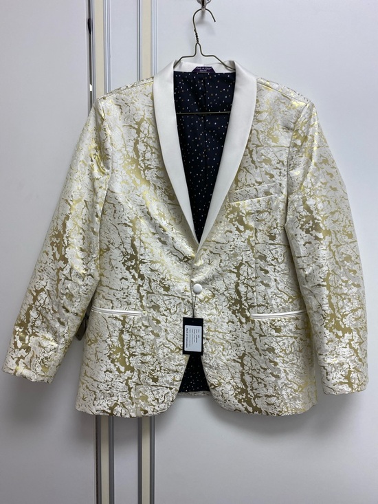 Other - White and Gold Shawl Collar Tux Jacket